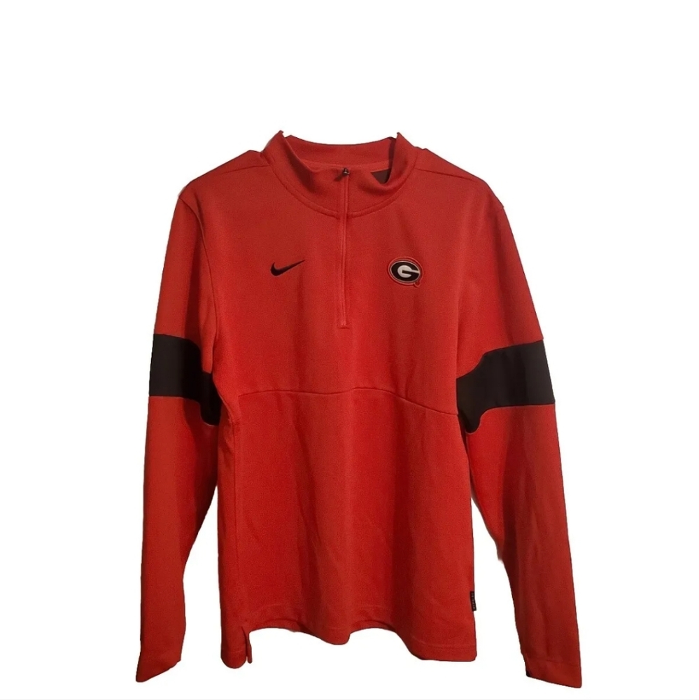 University of Georgia UGA Nike Dri-Fit Onfield 1/4 Zip Long Sleeve Shirt Medium